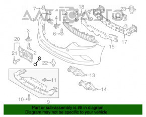 Capacul de tractare a cârligului de remorcare pentru bara de protecție față Mazda 6 13-17