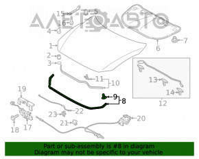 Уплотнитель капота передний Mazda 6 13-21