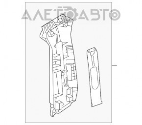 Capacul stâlpului central, curea superioară dreapta Mazda 6 13-17 gri nou OEM original