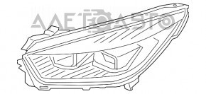 Farul din față dreapta asamblat Ford Escape MK3 17-19 restilizat xenon + LED luminos