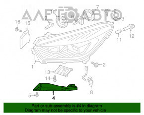 Крепление переднего бампера под фарой правое Ford Escape MK3 17-19 рест