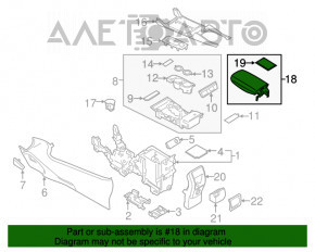 Консоль центральная подлокотник Ford Escape MK3 17- черн