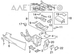 Консоль центральная подлокотник Ford Escape MK3 17- черн