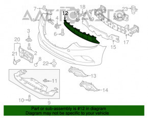 Grila inferioară a bara de protecție față Mazda 6 13-21 SUA, nouă, originală OEM