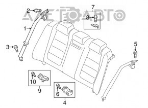 Ремень безопасности задний центр Mazda 6 13-18 черн