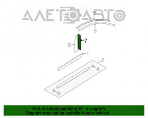 Panoul lateral din spate dreapta al ușii Mazda6 03-08