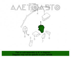 Perna de siguranță airbag pentru șofer în volanul Mazda6 03-08, neagră.