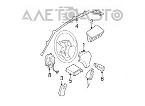 Perna de siguranță airbag pentru șofer în volanul Mazda6 03-08, neagră.