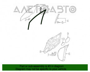 Garnitură de etanșare a geamului față dreapta Mazda6 03-08