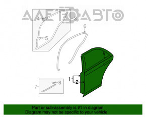 Ușa goală din spate dreapta pentru Mazda6 03-08, albă, cu mâner.