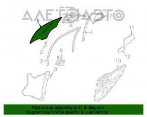 Стекло двери задней правой Mazda6 03-08