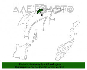 Стекло двери треугольник заднее правое Mazda6 03-08