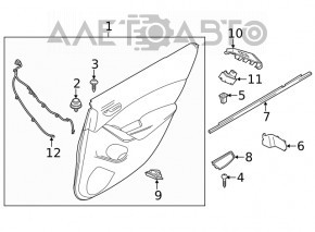 Controlul geamului electric din spatele stânga Mazda 6 13-21 negru, manual, cu capac negru