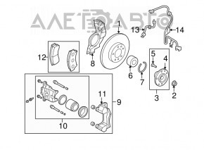 Placă de frână față stânga Mazda6 09-13