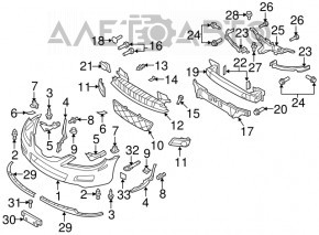 Suportul drept al bara de protecție față, lung, sub farul Mazda6 03-08.