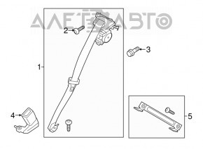 Centura de siguranță din spate dreapta pentru Ford Mustang mk6 15- cabriolet