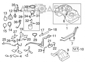 Capacul gurii de umplere a rezervorului de combustibil Mazda 6 13-21