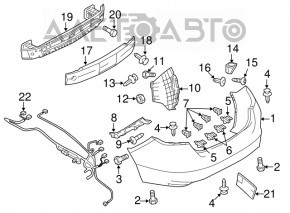 Absorbantul de bara spate Mazda6 09-13