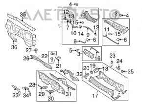 Grila stergatoarelor din plastic stanga Mazda6 09-13