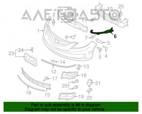 Suportul pentru bara de protecție față dreapta lungă Mazda6 09-13