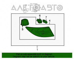 Lampa exterioară aripă dreapta Mazda6 09-13 SUA