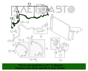 Furtunul de aer condiționat este lung, subțire, de fier pentru Mazda6 09-13 2.5.