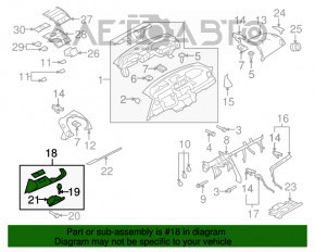 Накладка торпеды над коленями водителя Mazda6 09-13