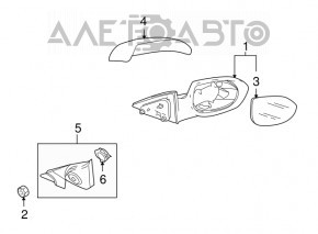 Oglindă laterală stângă Mazda6 09-13, 7 pini, BSM, bordo