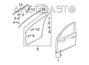 Ușa goală din față, dreapta, pentru Nissan Murano z51 09-14.