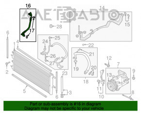 Furtunul de aer condiționat de la condensatorul Ford Fusion mk5 13-20 1.5T 1.6T