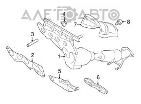 Colector de evacuare cu catalizator pentru Ford C-max MK2 13-18 Energi