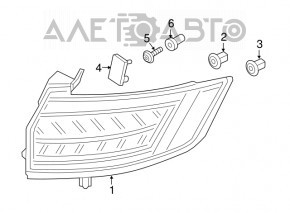 Lampa exterioară aripă dreapta Ford Edge 15-18 pre-restilizare Sport, Titanium, crăpată, zgârieturi