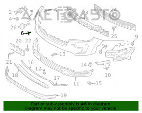 Capacul de tractare a cârligului de remorcare pentru bara de protecție față a modelului Ford Explorer 18-19 restyled.