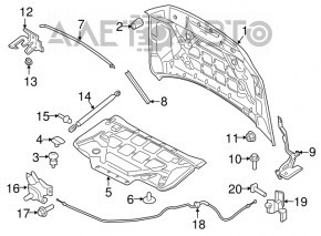 Bara de capota interioara stanga Ford Explorer 20-