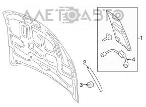 Suportul de admisie a aerului pentru capota dreapta Ford Mustang mk6 18-