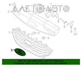 Эмблема решетка радиатора Ford Edge 15- новый OEM оригинал