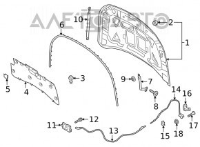 Manerul de deschidere a capotei de la Ford Escape MK4 20-