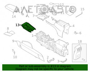 Capacul consolei centrale Ford Escape MK4 20- pentru suportul de pahare și încadrarea selectorului, suportul este rupt