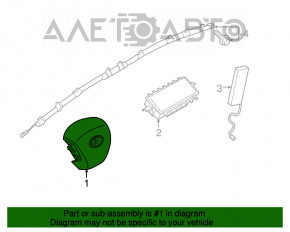 Airbag-ul de siguranță în volanul șoferului pentru Infiniti Q50 14-15, negru.