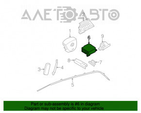 Modulul computerizat al airbag-urilor SRS pentru pernele de siguranță Nissan Murano Z50 03-08