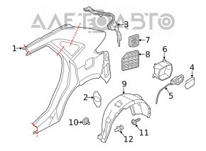 Aripa spate dreapta Lincoln MKX 16-