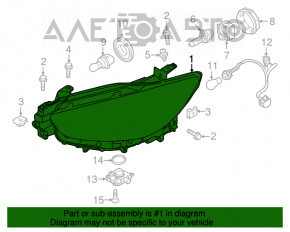 Far dreapta față Mazda CX-5 13-16 cu xenon asamblat.