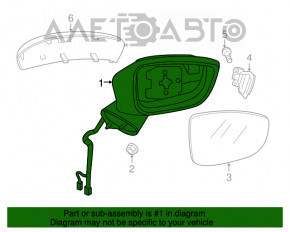 Зеркало боковое правое Mazda CX-5 13-16 BSM