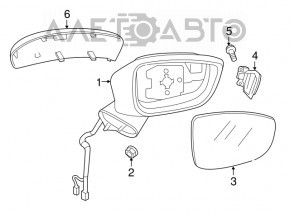 Зеркало боковое правое Mazda CX-5 13-16 BSM