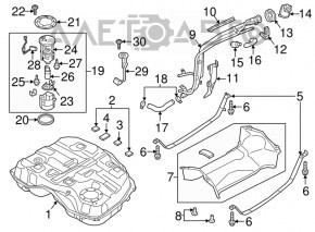 Capacul rezervorului de combustibil Mazda 6 13-21 2.5 SUA