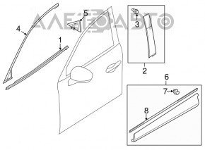 Moldură ușă-sticlă față centrală stânga Mazda CX-5 13-16