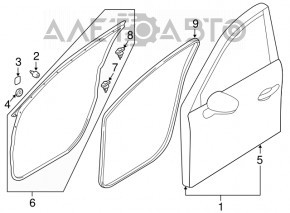 Уплотнитель двери передней правой Mazda CX-5 13-16