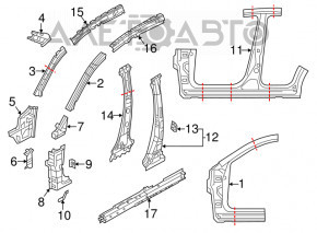 Стойка кузова центральная левая Mazda CX-5 13-16