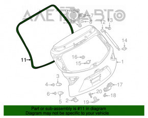 Garnitura de cauciuc pentru ușa portbagajului Mazda CX-5 13-16