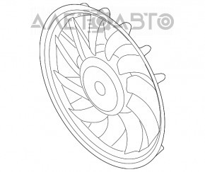 Вентилятор охлаждения правый Audi Q5 8R 09-17 2.0T, hybrid малый новый неоригинал